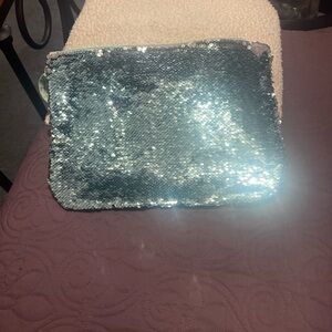 Flip My Sequin 2-way sequin Wet/Dry Bag w/ wrist strap by Morgan 13 X 9